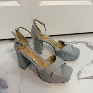 Sam Edelman Light Gray Platform Heels